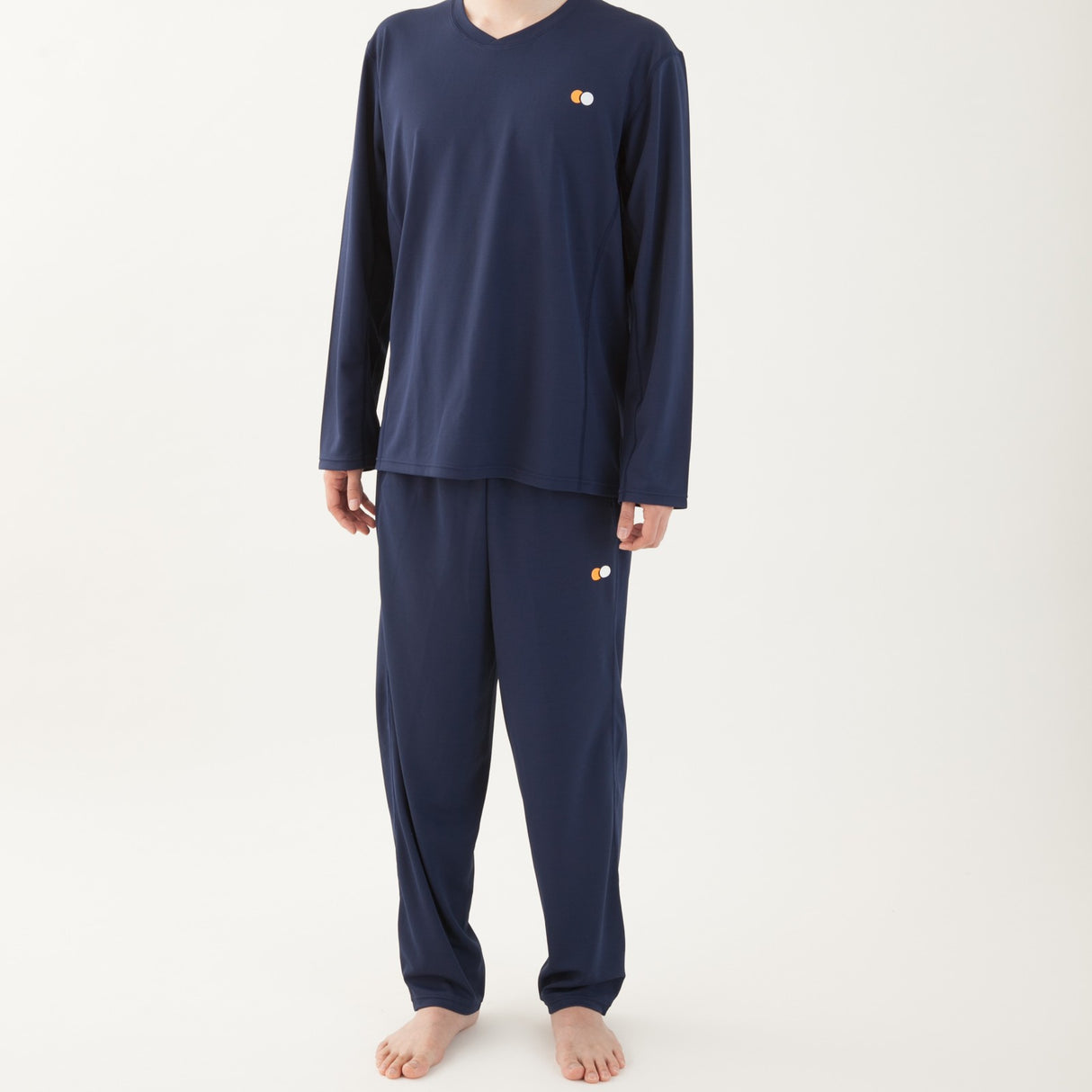 EMOOR SLEEP WEAR スリープウェア リカバリーウェア パジャマ ロングスリーブ ロングパンツ MEN メンズ M L ネイビー グレー 上下セット
