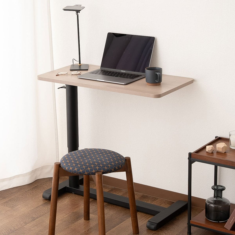 リフティングテーブル ベッドサイドテーブル 幅76cm 折りたたみ しまえる ガス圧昇降式 高さ調節可能 キャスター付き 昇降式テーブル 補助テーブル 昇降式デスク 机 作業台 食事 仕事 介護