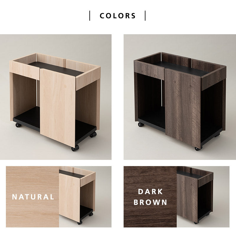 サイドワゴン 幅59cm キャスター付き デスクワゴン 収納ワゴン サイドラック キッチンラック チェスト ミニテーブル 収納棚 デスクサイド ソファサイド ベッドサイド デスク下収納 リビング収納 収納家具