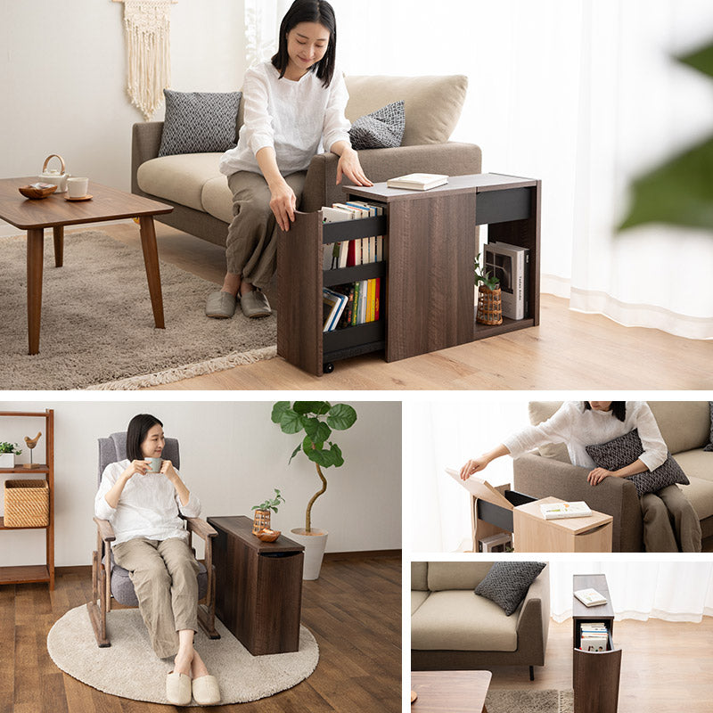 サイドラック 幅23cm キャスター付き 2段 大容量 サイドワゴン 収納ワゴン チェスト サイドテーブル ミニテーブル 収納棚 ストッカー ベッドサイド ソファサイド デスクサイド リビング収納 収納家具