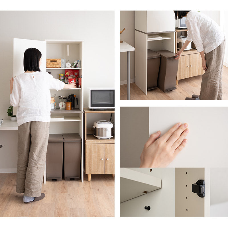 キッチンキャビネット 幅50cm スリム 扉付き 食器棚 収納棚 収納ラック ゴミ箱上ラック キッチンラック キャビネット ラック ゴミ箱上収納 キッチン収納 隙間収納 ランドリー収納 収納家具