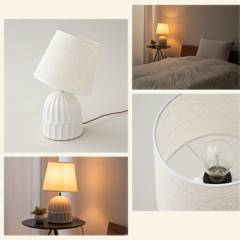 ナイトランプ シェードランプ 電球付き 電球色 暖色 角度調節可能 白磁 陶器 ベッドサイド ソファサイド デスクサイド 読書灯 手元灯 間接照明