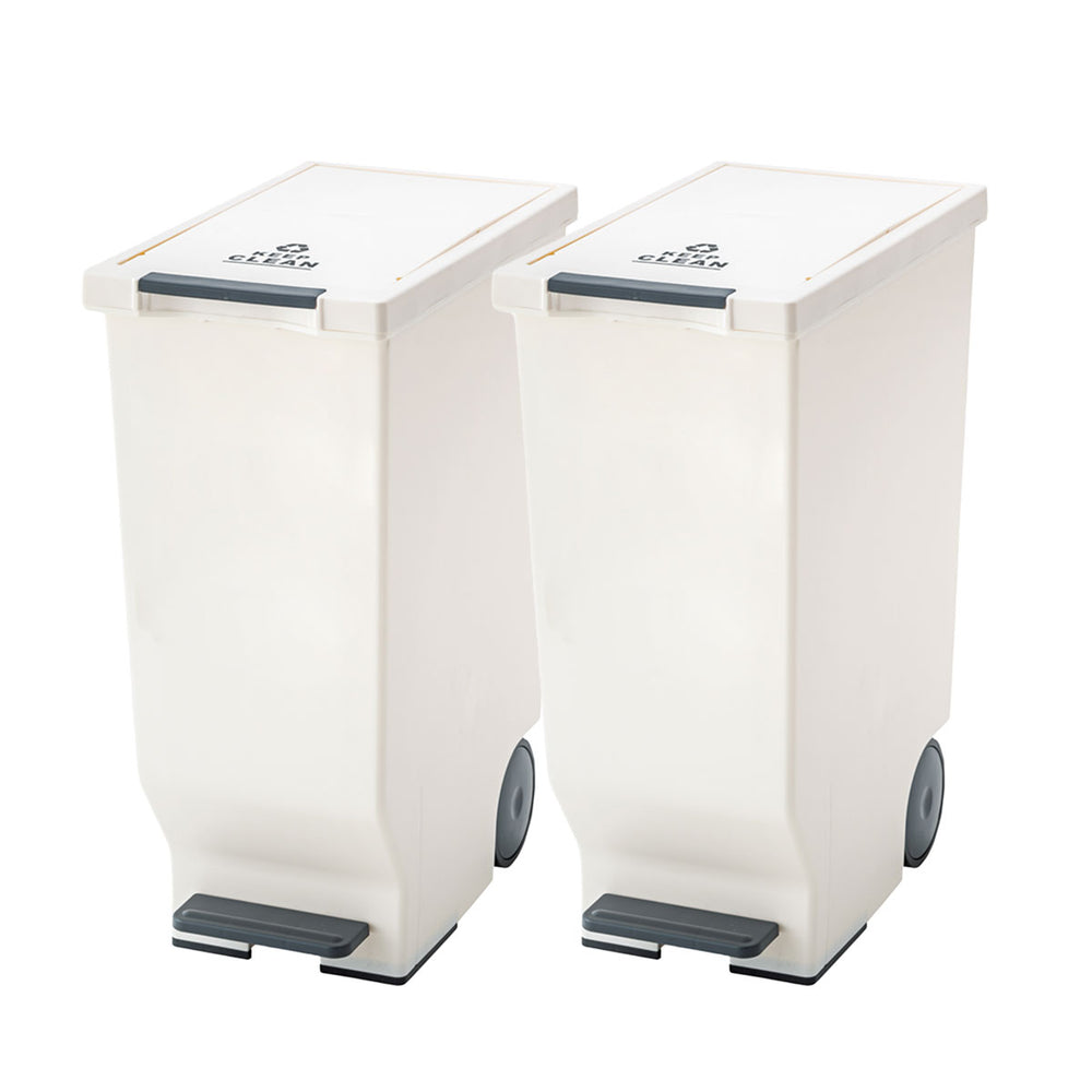ペダル式 スライドダストボックス 45L 同色2個セット 日本製 角型 キャスター付き