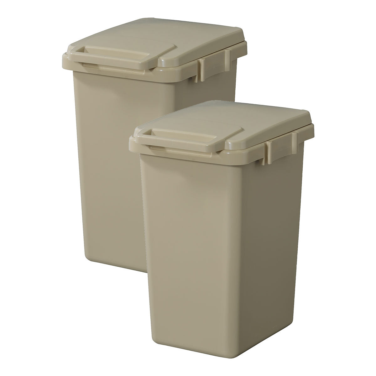 ハンドオープン式 ダストボックス 45L 同色2個セット 日本製 角型 分別シール付き ふた付き