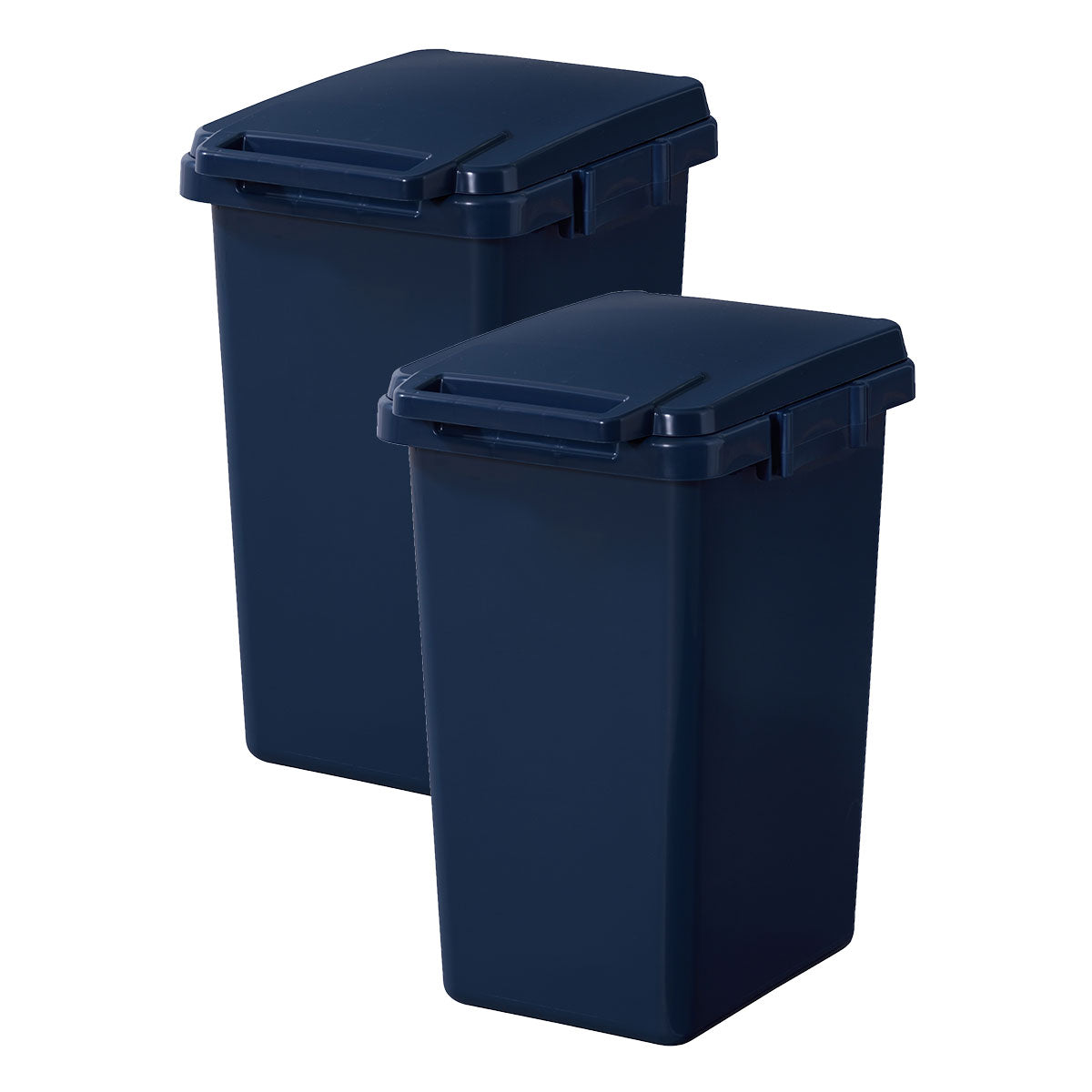 ハンドオープン式 ダストボックス 45L 同色2個セット 日本製 角型 分別シール付き ふた付き