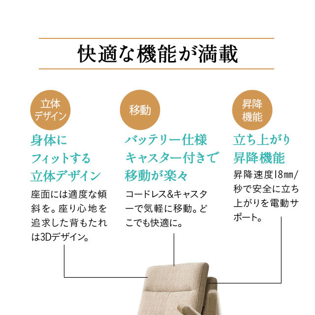 電動立ち上がりサポート座椅子 「凛」 電動 起立補助機能付き 回転機能 高座椅子 開梱設置サービス付き 5年保証 立川ショールーム体験可