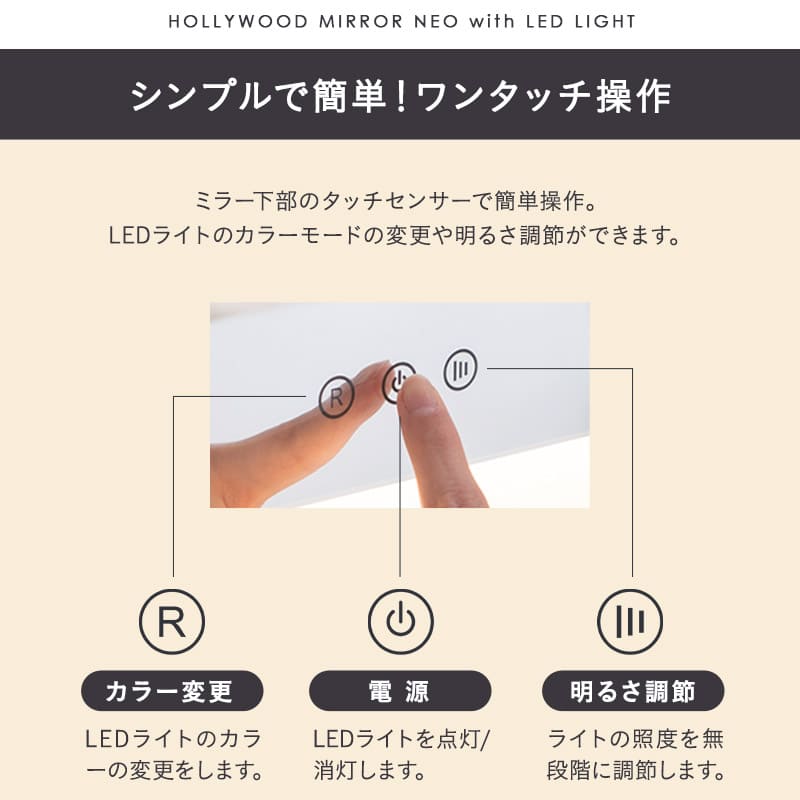 LEDライト付き ドレッサー 2点セット 幅80cm 鏡台 シンプルデスク パソコンデスク デスク 机 ハリウッドミラー 女優ミラー タッチパネル USBポート付き