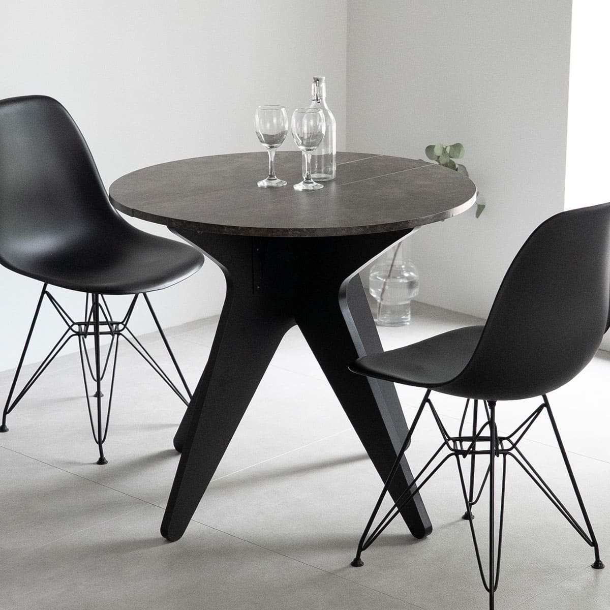 円形折りたたみテーブル ルノア 直径80cm 丸型 ラウンド 丸テーブル センターテーブル リビングテーブル ダイニングテーブル サイドテーブル テーブル デスク 机 作業台 食卓 ストーン調 石目調 木製