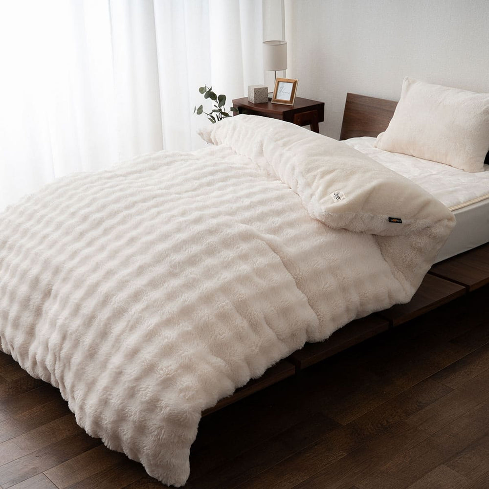 掛け布団カバー ふわふわタイプ 掛けカバー 布団カバー ラビットファー 極暖 +2℃ 吸湿発熱 あったか 秋 冬 防寒対策 寒さ対策 冷え対策