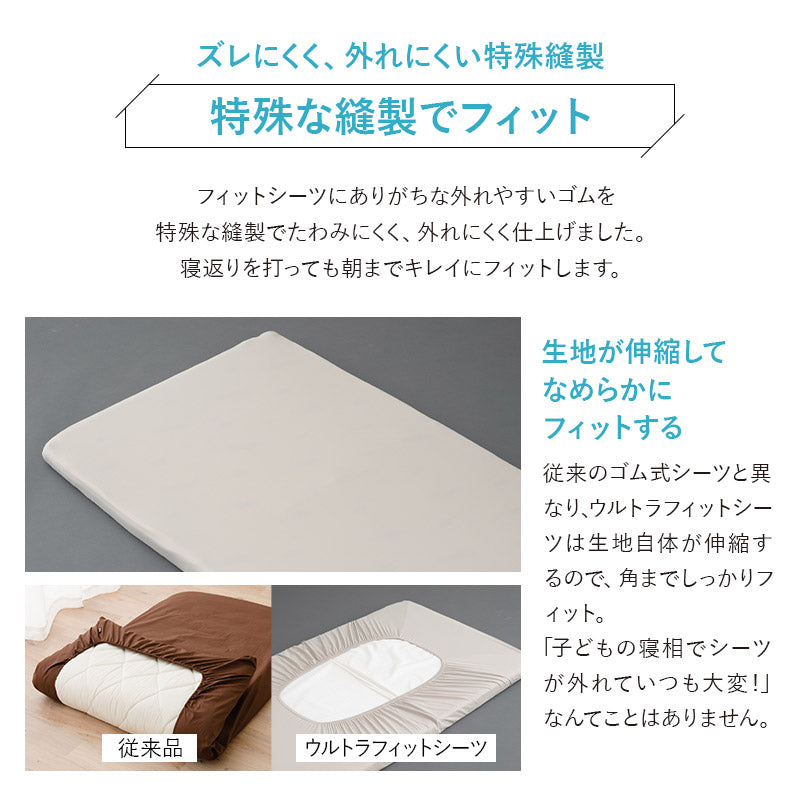 ウルトラストレッチ フィットシーツ ミニサイズ ベビーサイズ 抗菌 防臭 冷感 ひんやり クール 伸びる ズレにくい ベビーマットレス専用 ベビー布団専用