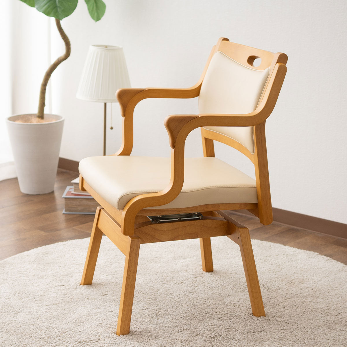 座面ロック機能付き 回転チェア ダイニングチェア ストッパー付き 肘付き アルコール対応 次亜塩素酸対応 防汚 難燃 腰痛対策 1人用