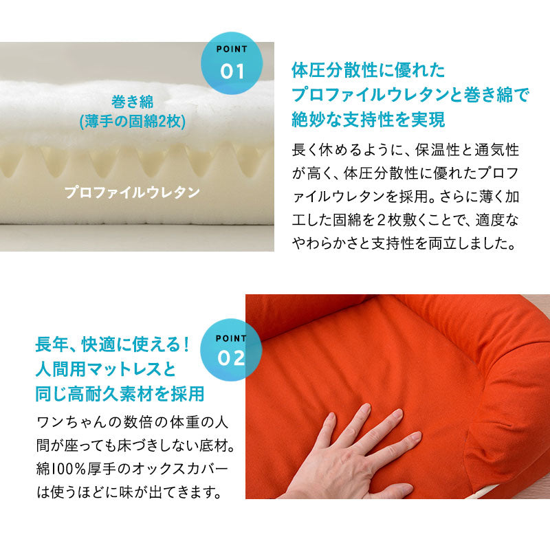 【ワンコnowa掲載】 年代に合わせて選ぶ 3Dベッド パピー&ハイシニアタイプ Lサイズ 小型犬 中型犬 洗えるカバー付き