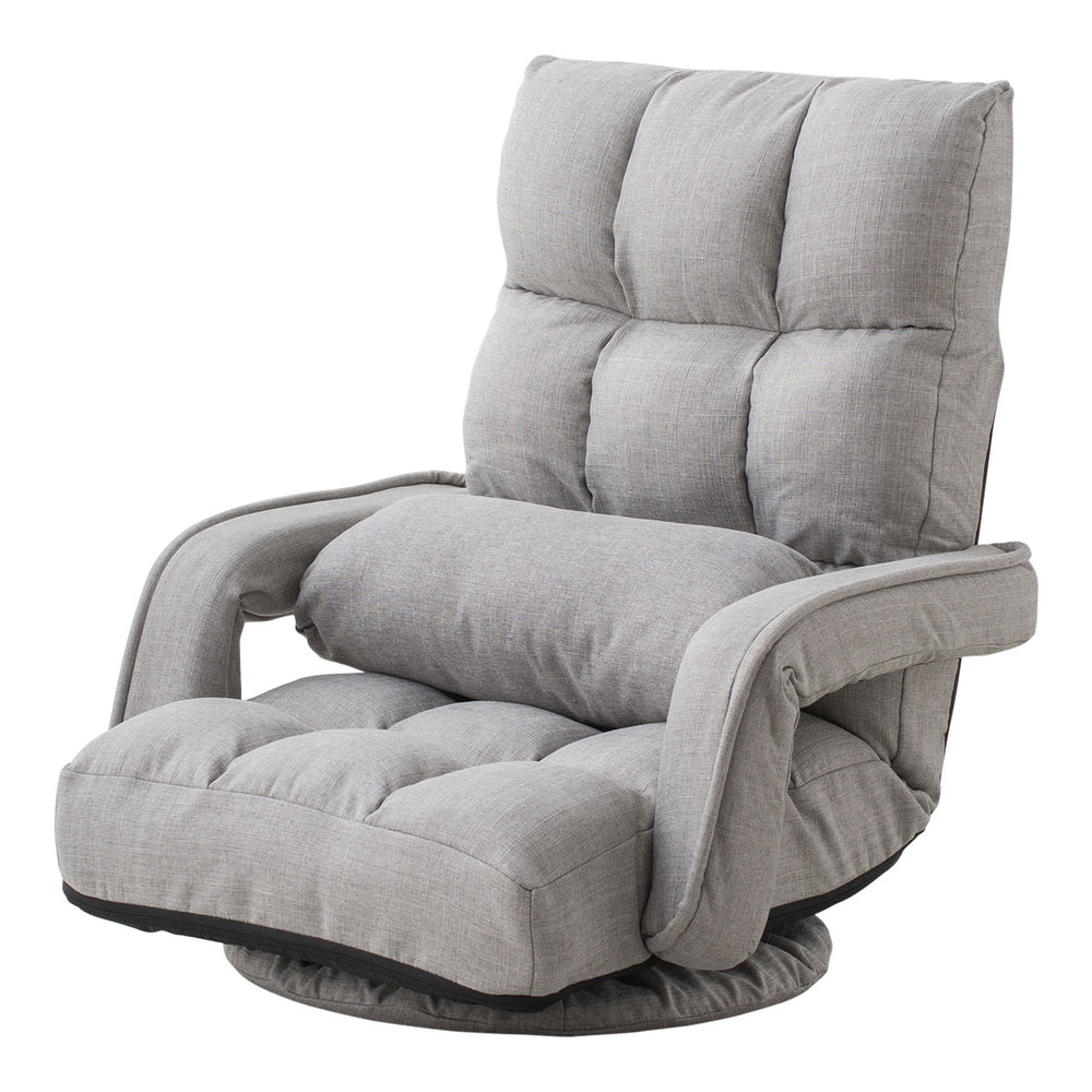 肘付き 回転座椅子 座椅子 レバー式 リクライニング 回転式 肘掛け ハイバック 一人用 一人掛け リクライニングチェア パーソナルチェア フロアチェア