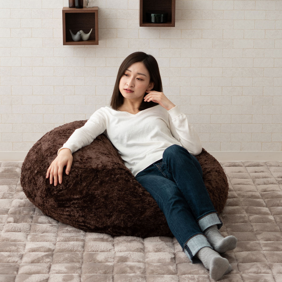 キューブ専用カバー キューブ あったか 暖か クッションカバー ビーズ 保温性 洗える