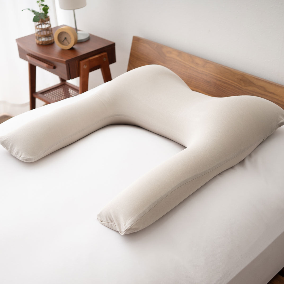 マシュマロ横寝ピロー 枕カバー付き 横向き寝 抱きまくらにもなる 人気ギフト