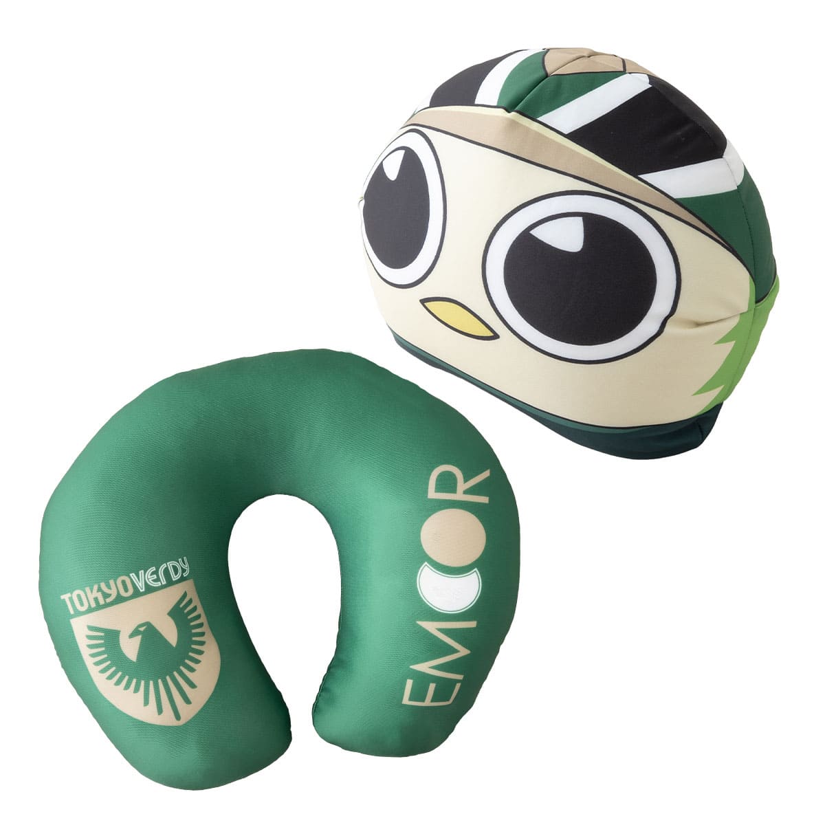 TOKYO VERDY × EMOOR 公式コラボ リヴェルン 変身 ビーズネックピロー ビーズクッション クッション 背もたれ ネックピロー 2WAY マスコットキャラクター 東京ヴェルディ