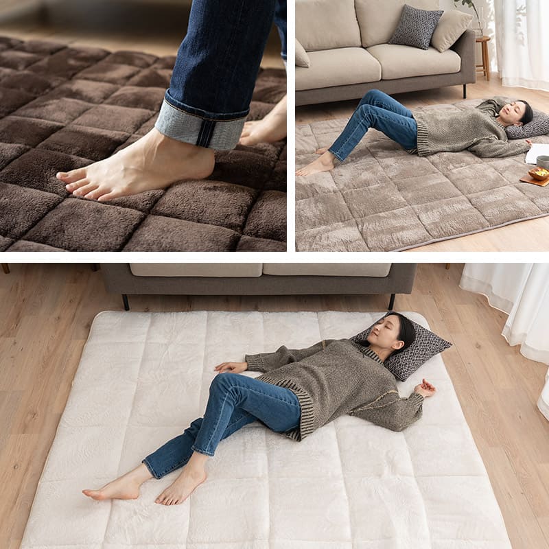 ラグ ラグマット 130×190cm カーペット 絨毯 敷きパッド 極暖 +4℃ 吸湿発熱 あったか 秋 冬 防寒対策 寒さ対策 冷え対策 長方形 約1.5畳 コンパクト