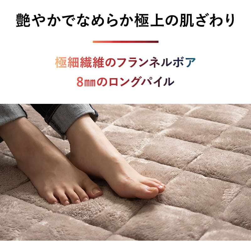 ラグ ラグマット 190×240cm カーペット 絨毯 敷きパッド 極暖 +4℃ 吸湿発熱 あったか 秋 冬 防寒対策 寒さ対策 冷え対策 長方形 約3畳 大判 大きい
