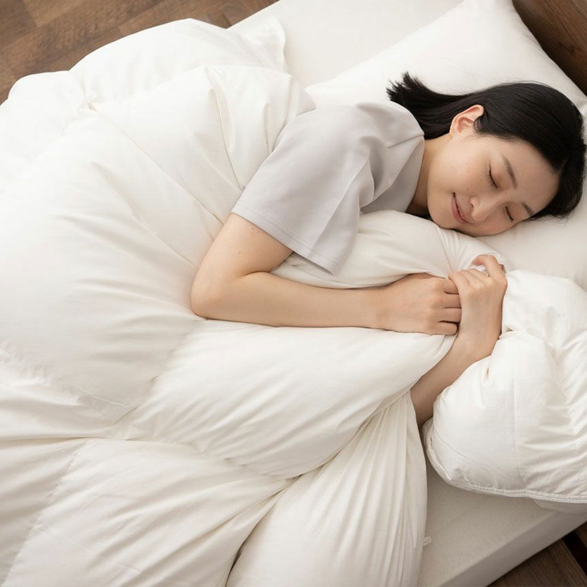 羽毛布団 スーパーロングダブル 日本製 エクセルゴールドラベル フランス産ホワイトダックダウン90% 非圧縮 新合繊生地使用 軽量 収納ケース付き ループ付き