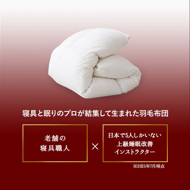 羽毛布団 スーパーロングセミダブル 日本製 エクセルゴールドラベル フランス産ホワイトダックダウン90% 非圧縮 新合繊生地使用 軽量 収納ケース付き ループ付き