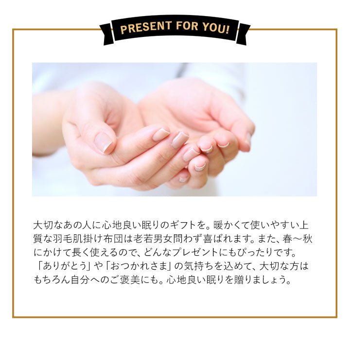 羽毛肌掛け布団 クイーン 日本製 ロイヤルゴールドラベル ダウンケット ポーランド産ホワイトダックダウン93% 非圧縮 ループ付き 収納ケース付き