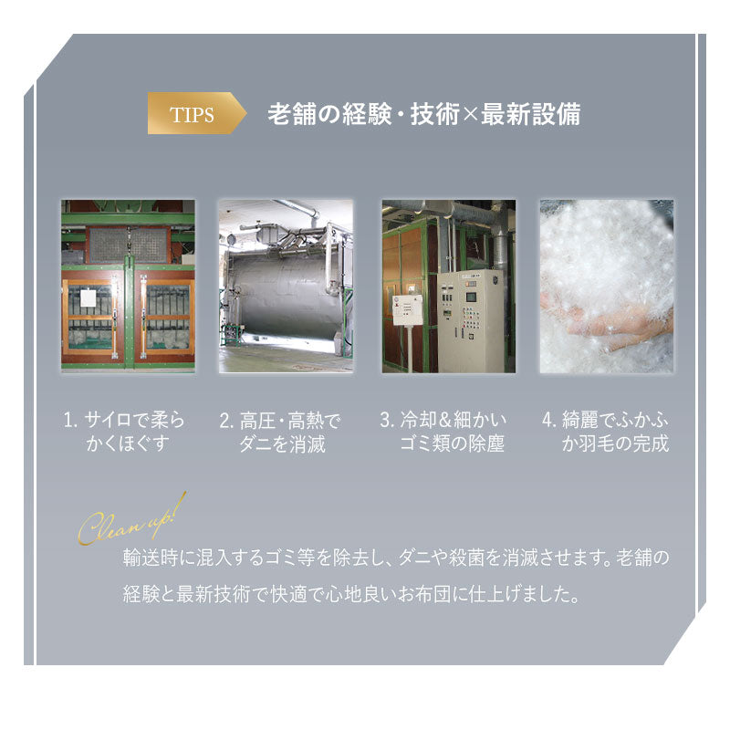 羽毛布団 キング 日本製 ロイヤルゴールドラベル ハンガリー産ホワイトグースダウン93% 非圧縮 ハイブリッド新合繊生地使用 軽量 収納ケース付き ループ付き