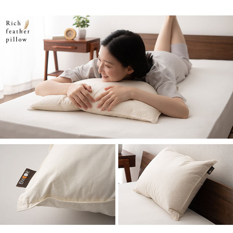 リッチフェザーピロー 羽根枕 日本製 ホテル仕様 ホテルライク フェザー 羽根