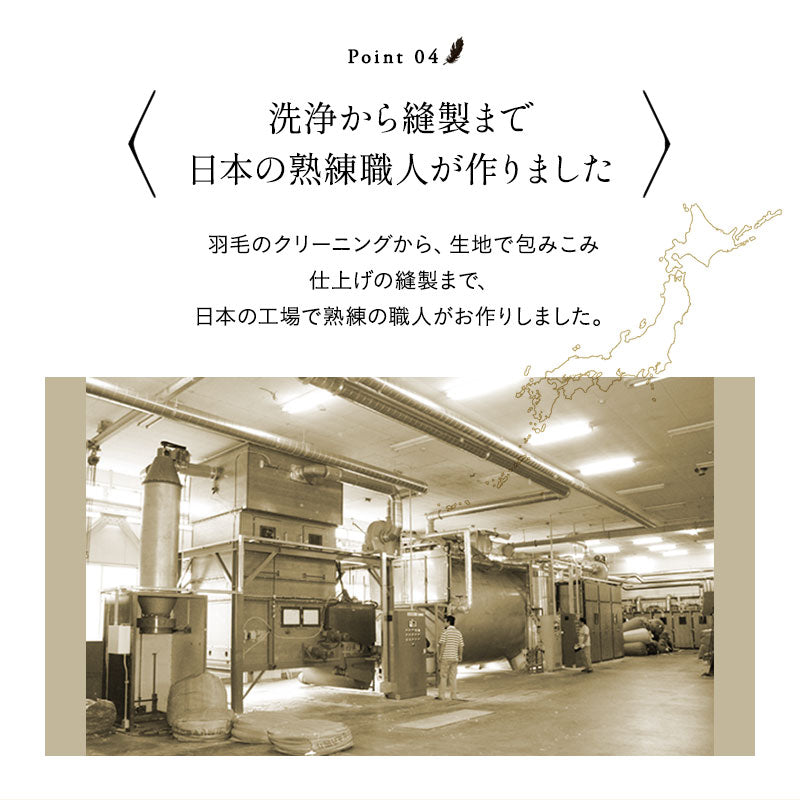 リッチフェザーピロー 羽根枕 高めタイプ 増量 日本製 ホテル仕様 ホテルライク フェザー 羽根