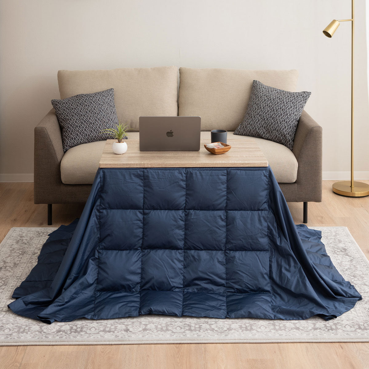 こたつ掛け布団 長方形 羽毛 こたつ布団 ハイタイプ 幅80cm 省スペースデザイン あったか 寒さ対策 防寒対策