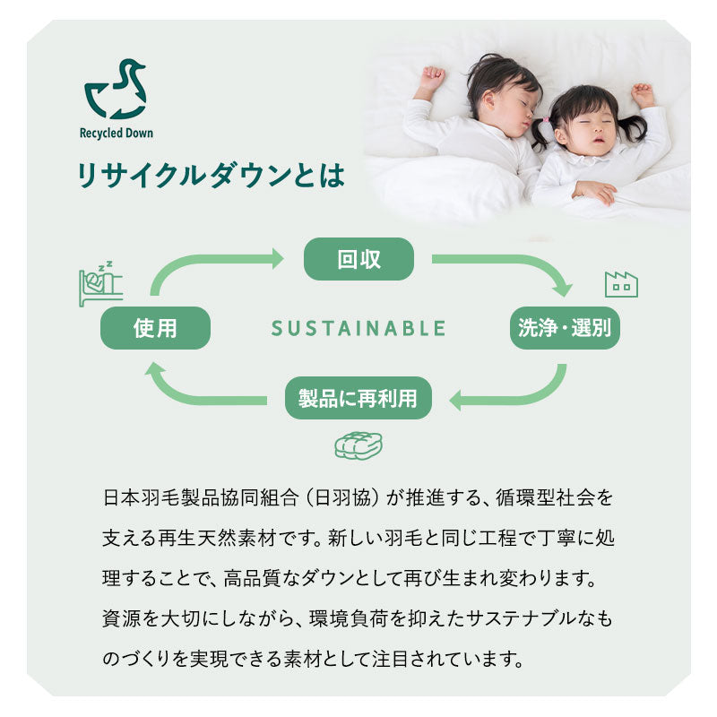 肌掛け布団 羽毛布団 リサイクル羽毛 再生羽毛 清潔 軽量 高品質 掛け布団 ダウンケット 収納ケース付き ループ付き 冷え エアコン 冷房 クーラー 春~秋 リサイクルダウン リサイクルフェザー 河田フェザー