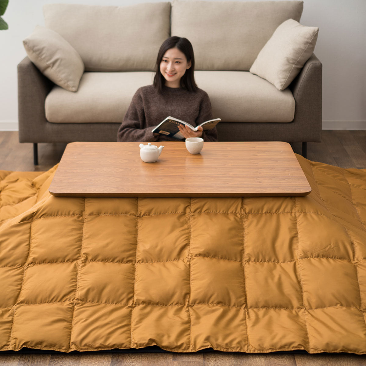 あったか羽毛こたつ布団 長方形 210×250cm 収納ケース付き
