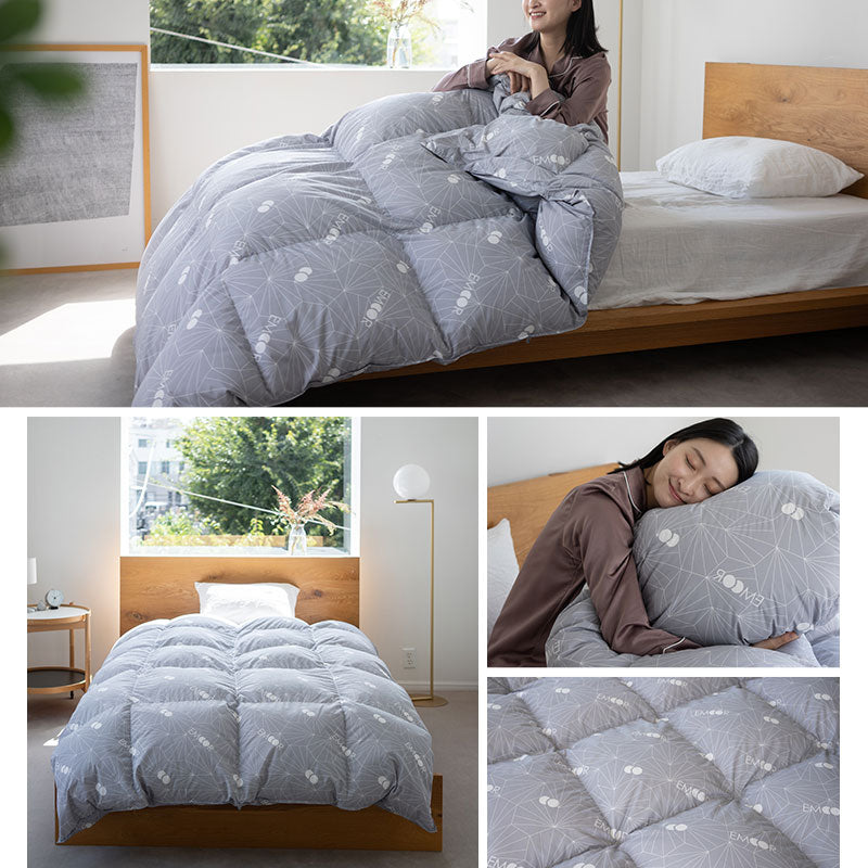 羽毛布団 シングル 日本製 ロイヤルゴールドラベル おすすめ ポーランド産ホワイトダックダウン93% 非圧縮 抗菌 防臭 収納ケース付き ループ付き