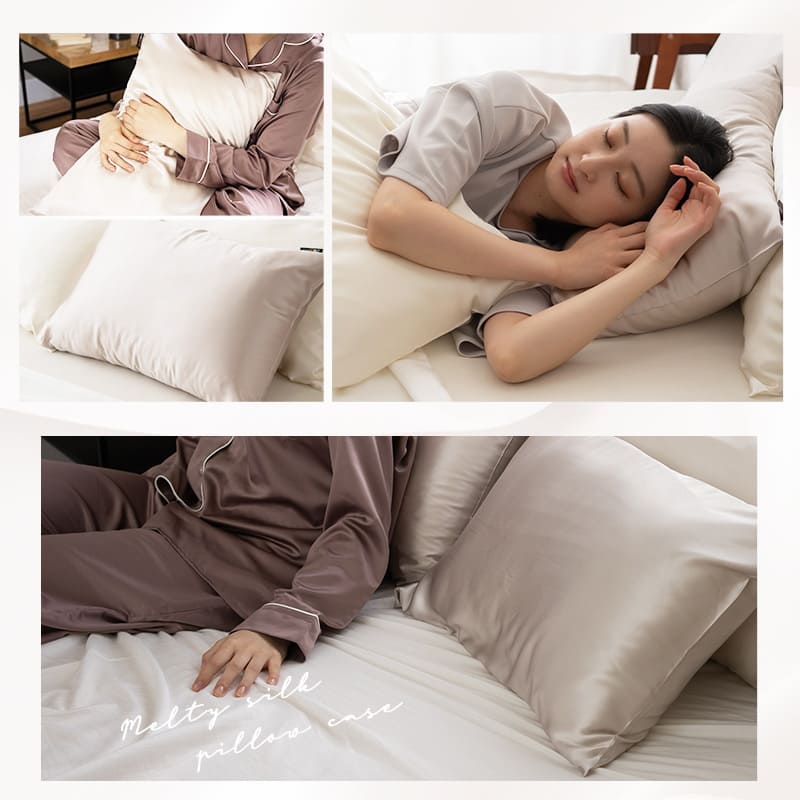 枕カバー ピロケース 43×63cm対応 天然シルク100% 美髪 美肌