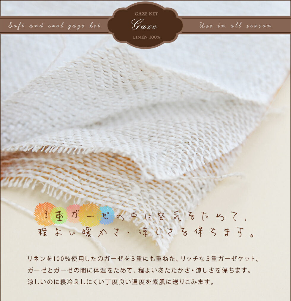 3重ガーゼケット シングルサイズ 『レイチェルボーダー』