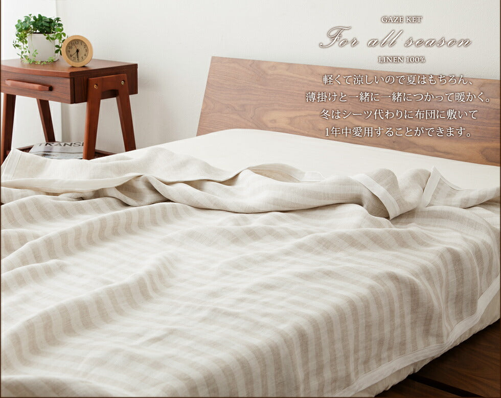 3重ガーゼケット シングルサイズ 『レイチェルボーダー』