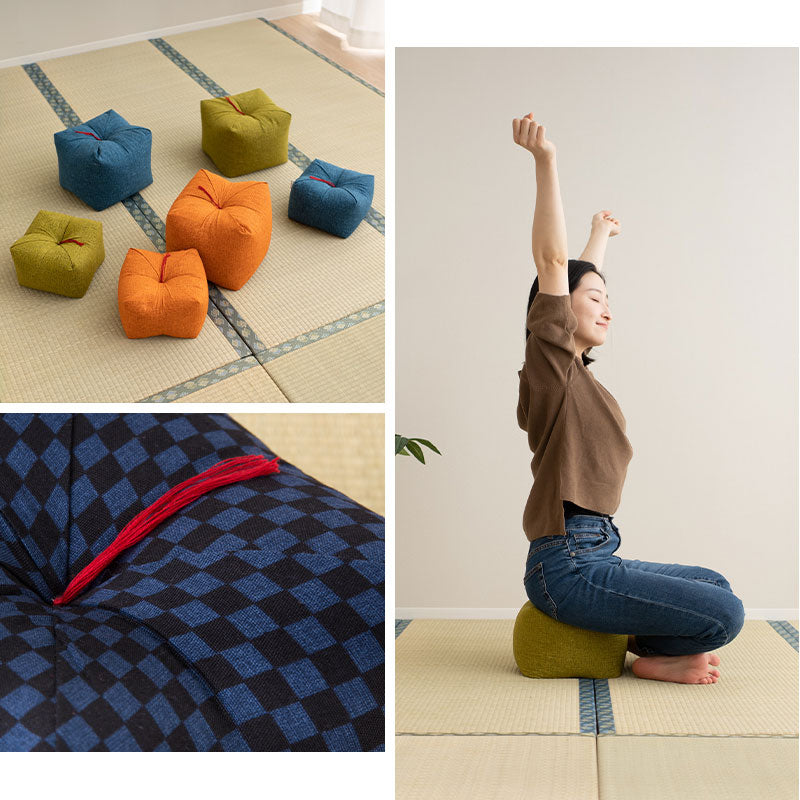 正座クッション 大きいサイズ 正座椅子 日本製 そばがら 綿100% しびれ対策 そば殻枕 ごろ寝枕 葬式 通夜 法事 稽古 あぐら