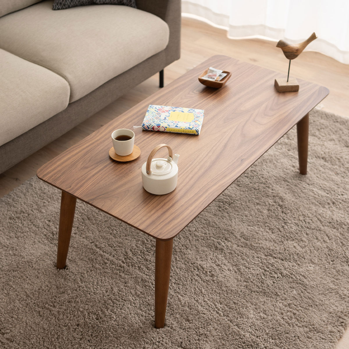 折りたたみテーブル 長方形 幅105cm 長方形 天然木突板 完成品 折り畳みテーブル ローテーブル センターテーブル キッズテーブル パソコンデスク ワークデスク キッズデスク 机 作業台 木製 天然木 木製家具