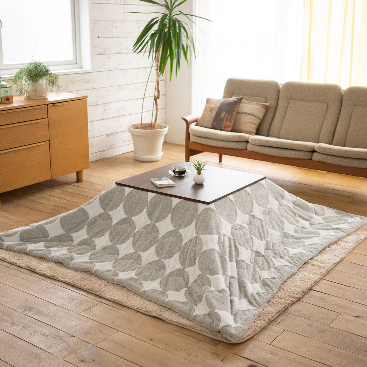 こたつ掛け布団 ジャガードカチオン こたつ布団 あったか 寒さ対策 防寒対策 (北欧柄・無地)