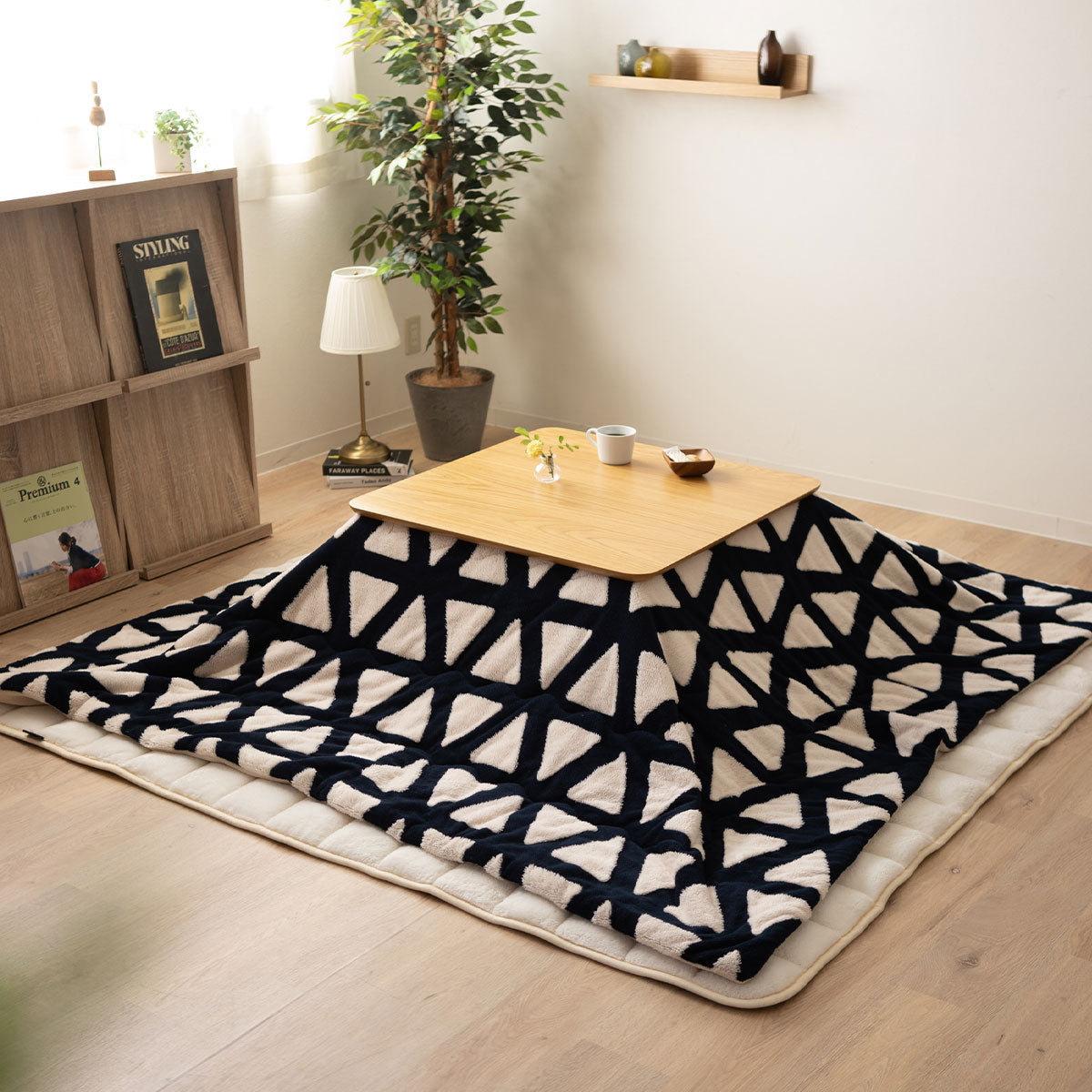 こたつ掛け布団 ジャガードカチオン こたつ布団 あったか 寒さ対策 防寒対策 (北欧柄・無地)