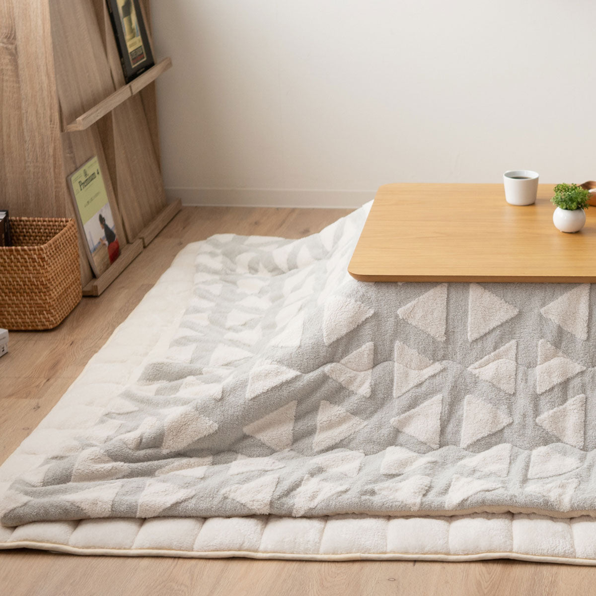 こたつ掛け布団 ジャガードカチオン こたつ布団 あったか 寒さ対策 防寒対策 (北欧柄・無地)