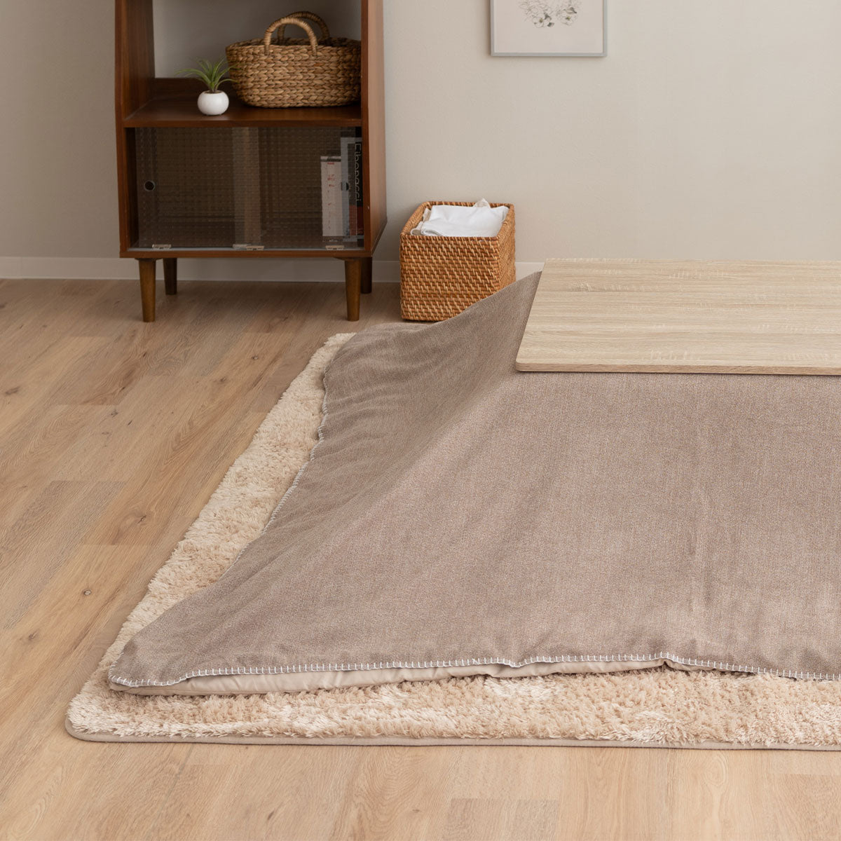 こたつ 上掛けカバー ボアジャガード ジャガードカチオン 布団カバー マルチカバー あったか 寒さ対策 防寒対策 (北欧柄・無地)