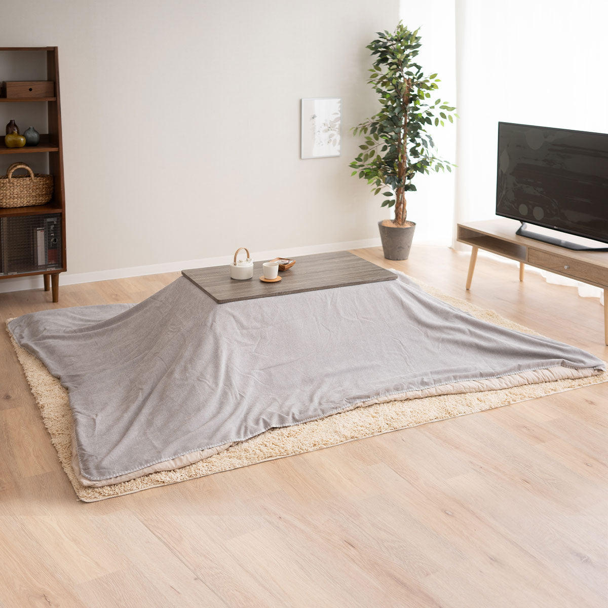 こたつ 上掛けカバー ボアジャガード ジャガードカチオン 布団カバー マルチカバー あったか 寒さ対策 防寒対策 (北欧柄・無地)