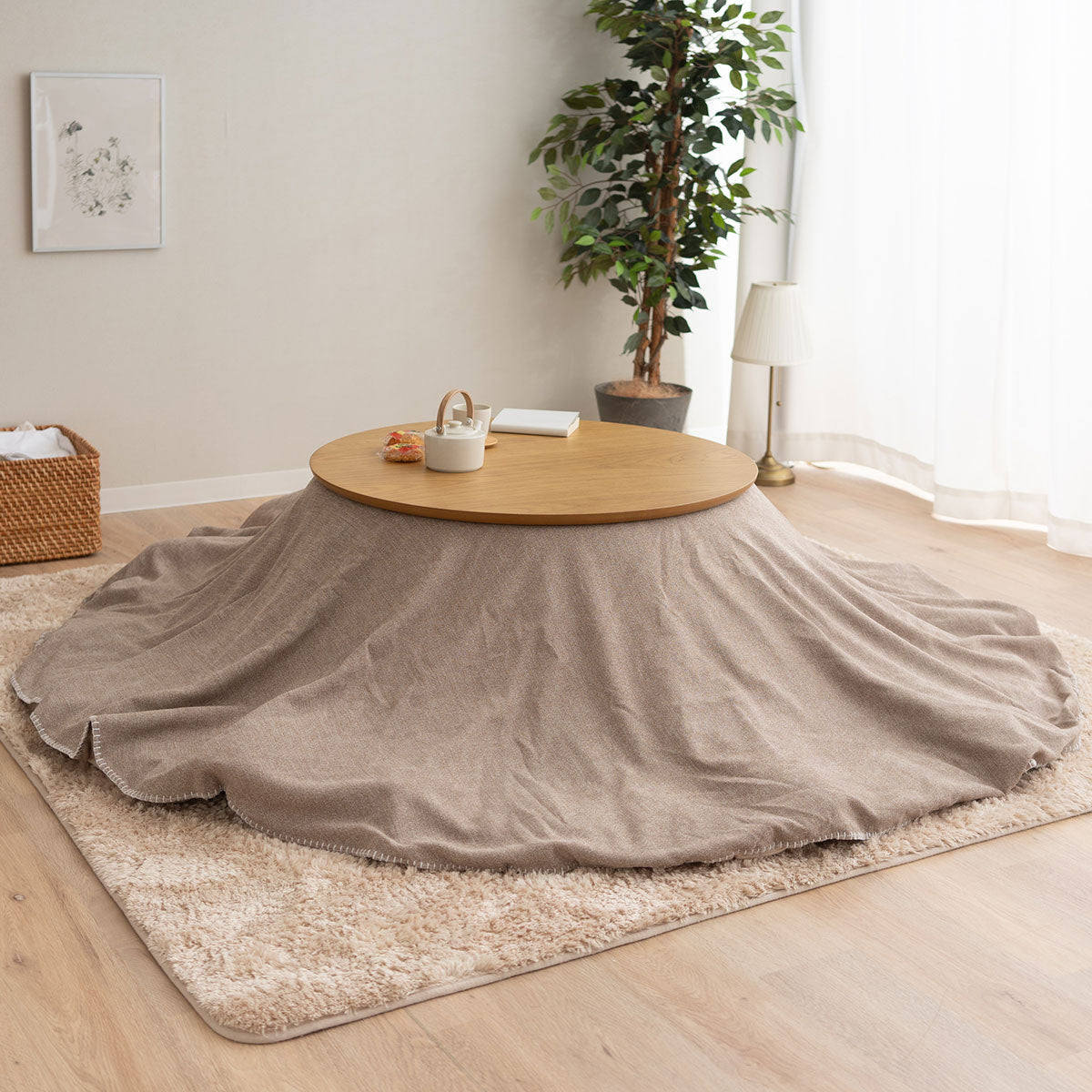 こたつ 上掛けカバー ボアジャガード ジャガードカチオン 布団カバー マルチカバー あったか 寒さ対策 防寒対策 (北欧柄・無地)