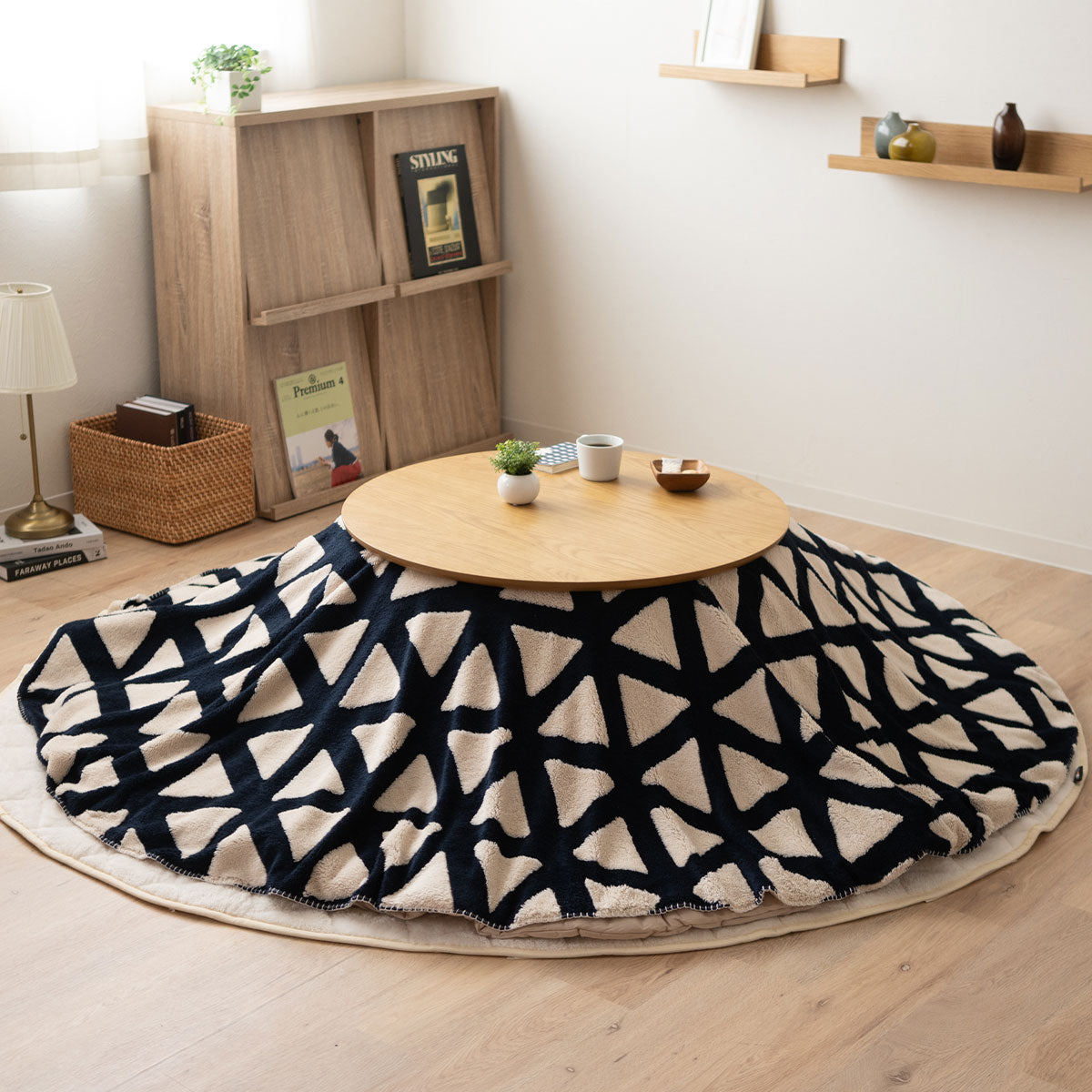 こたつ 上掛けカバー ボアジャガード ジャガードカチオン 布団カバー マルチカバー あったか 寒さ対策 防寒対策 (北欧柄・無地)