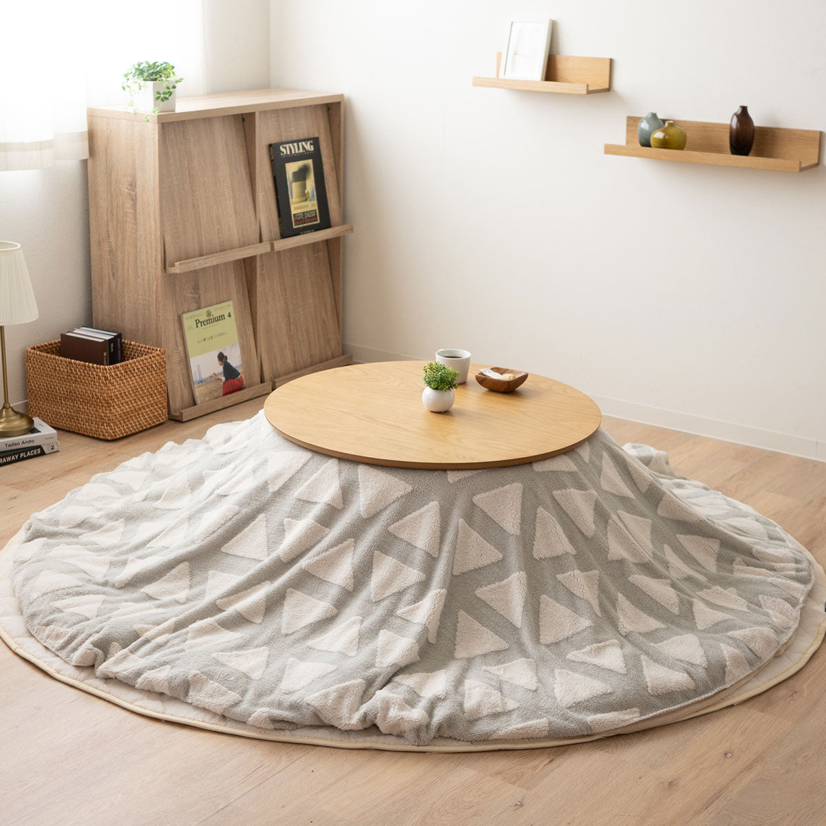 こたつ 上掛けカバー ボアジャガード ジャガードカチオン 布団カバー マルチカバー あったか 寒さ対策 防寒対策 (北欧柄・無地)