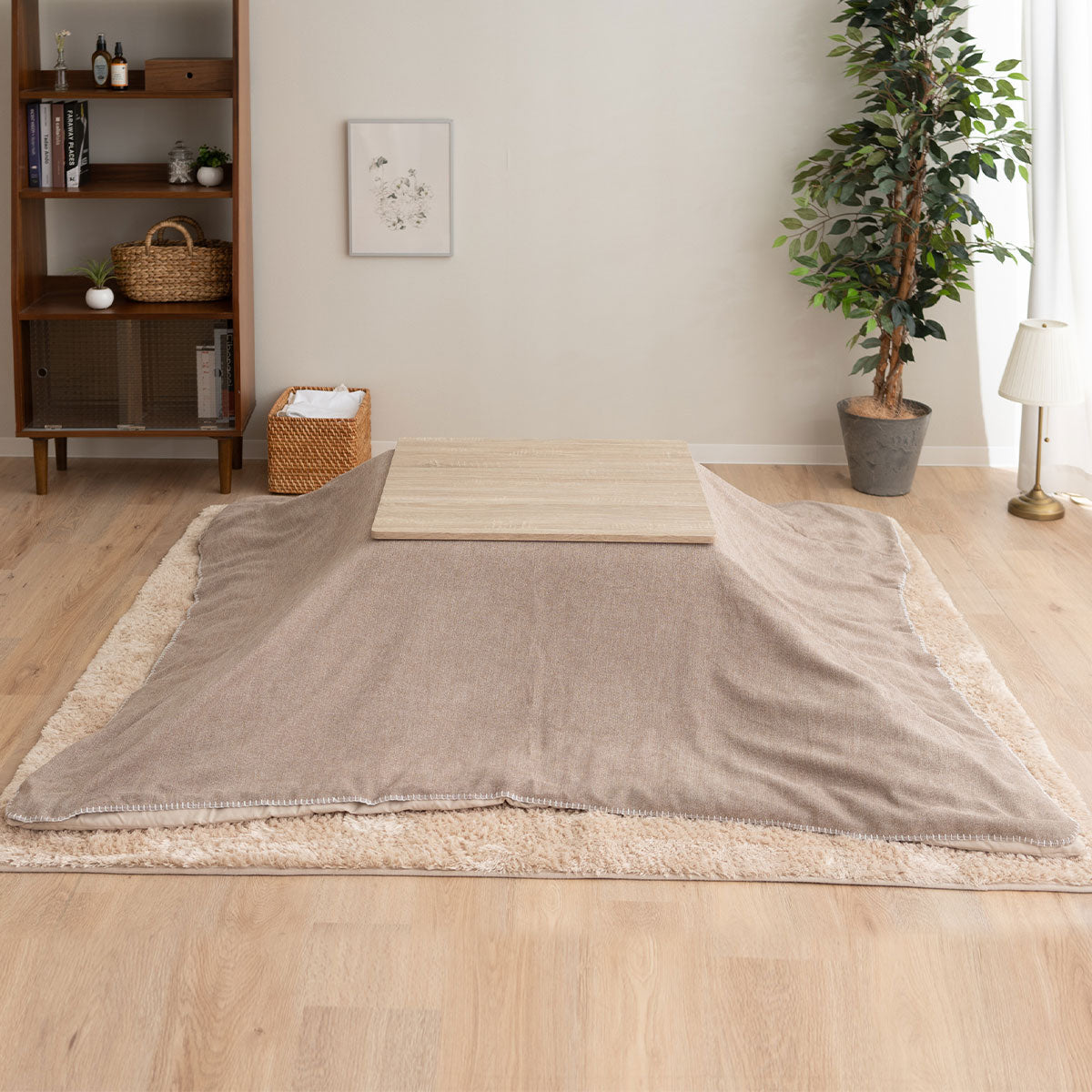 こたつ 上掛けカバー ボアジャガード ジャガードカチオン 布団カバー マルチカバー あったか 寒さ対策 防寒対策 (北欧柄・無地)