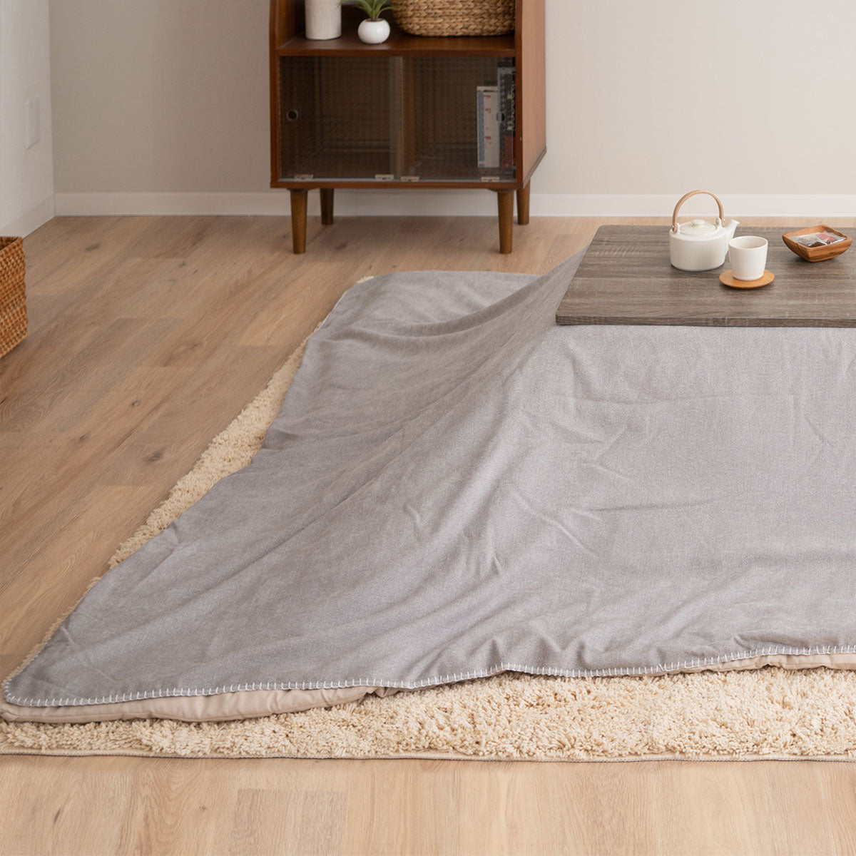 こたつ 上掛けカバー ボアジャガード ジャガードカチオン 布団カバー マルチカバー あったか 寒さ対策 防寒対策 (北欧柄・無地)