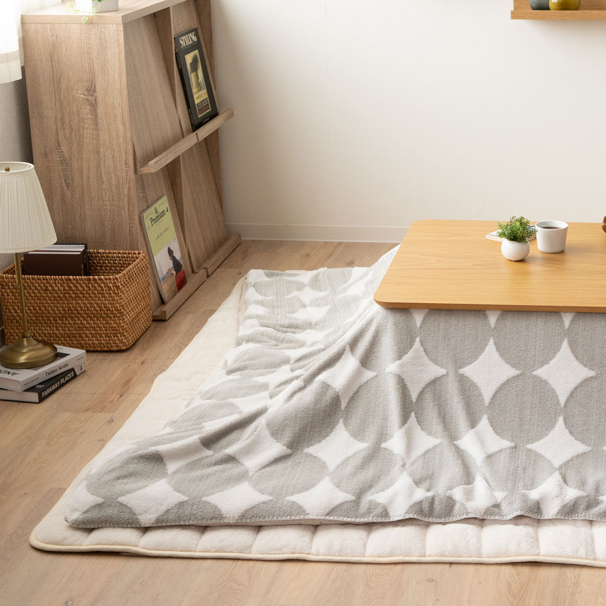 こたつ 上掛けカバー ボアジャガード ジャガードカチオン 布団カバー マルチカバー あったか 寒さ対策 防寒対策 (北欧柄・無地)