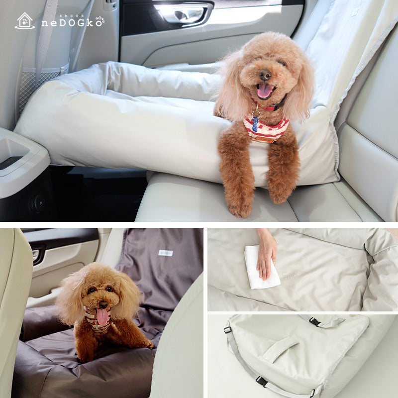 後部座席用 ドライブベッド 小型犬 中型犬 飛び出し防止 撥水 ペットベッド カーベッド ペットソファ ペットシート シートクッション ドライブボックス 犬用 ペット用 車載 移動 おでかけ ペット用品 ねどっこオリジナル