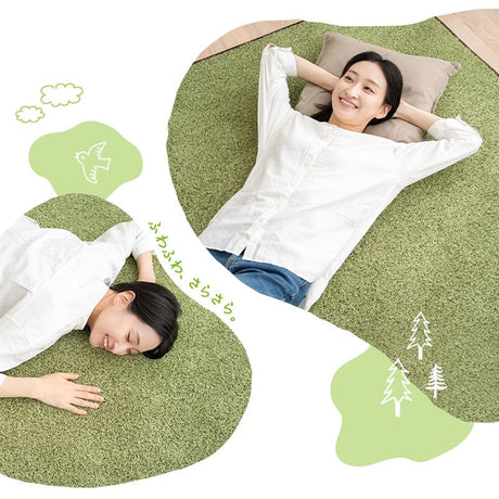 芝生生地 ラグ ラグマット カーペット 絨毯 敷きパッド ホットカーペット対応 床暖房対応 滑り止め加工 低ホルムアルデヒド オールシーズン